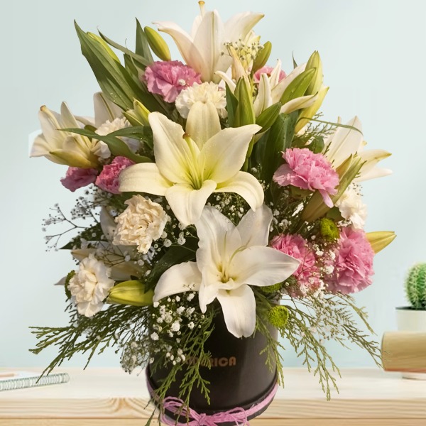 Lilies and Carnations in Bloom