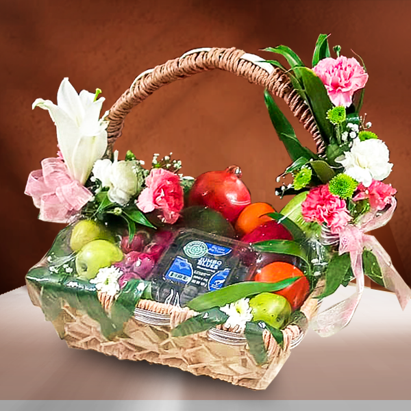 Fresh Fruit & Floral Gift Basket